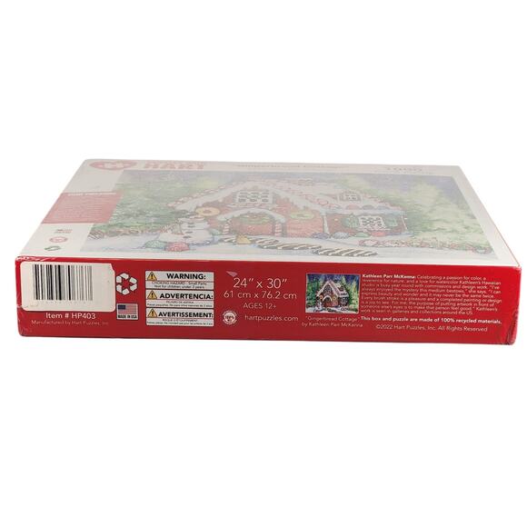 Gingerbread Cottage 1000 Piece Puzzle 24"x30" Sealed 2022 Hart Puzzles Christmas - Picture 10 of 12